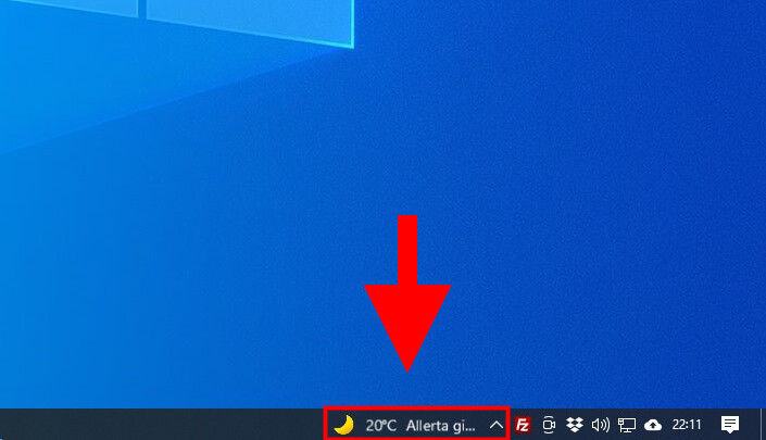 barra degli strumenti notizie ed interessi